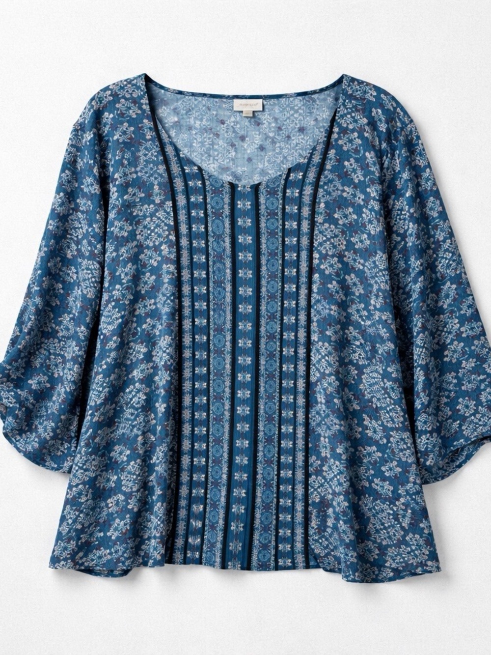 Avenue Blue Floral Blouse